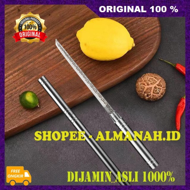 [BISA COD] Pisau Tongkat Tahan Karat Pisau Tongkat Mini Pisau Tongkat Baja Super Tajam ASLI