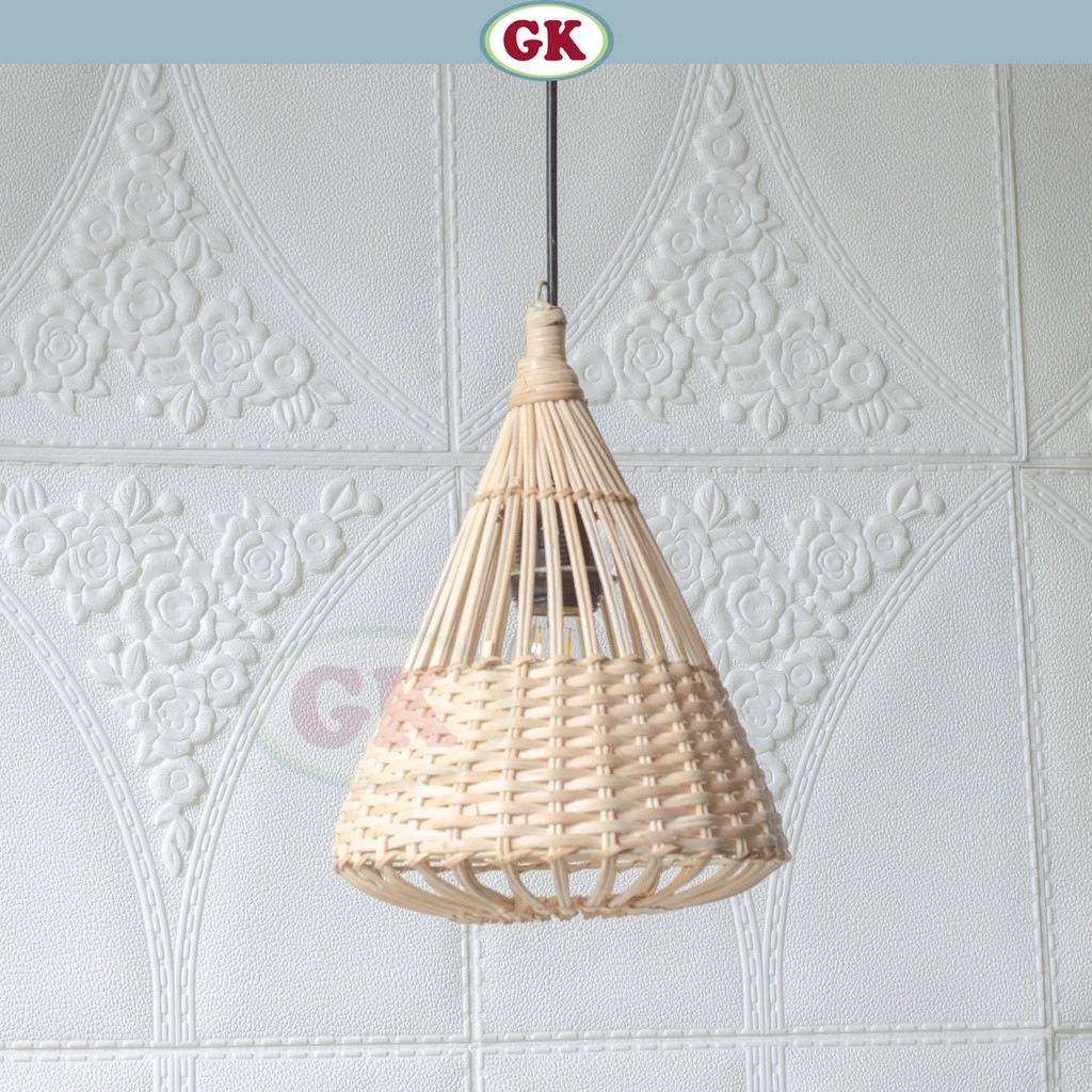 Kap Lampu Gantung Rotan BASIC 13 - Lampu Rotan Gantung Dekorasi Cafe