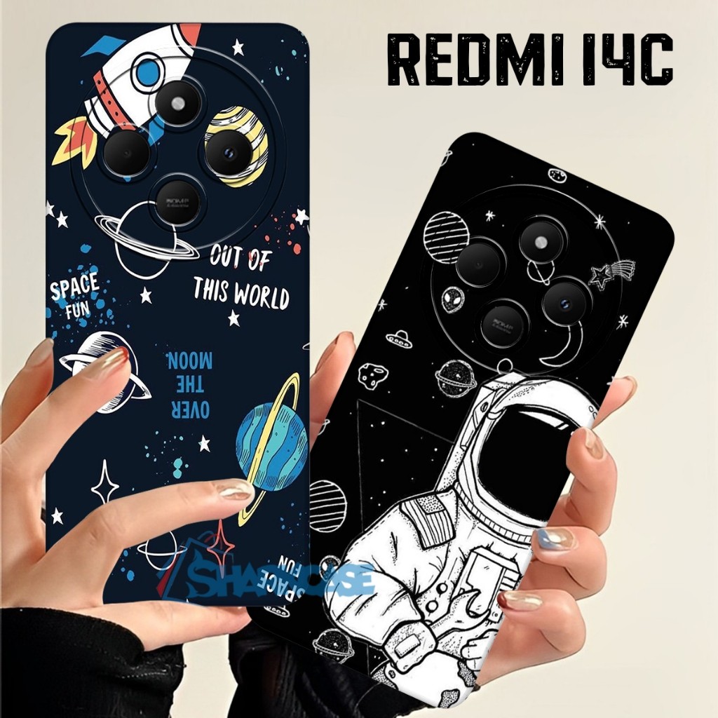 [SC] Case Redmi 14C 4G 13C 9C 10C 9A A1 A2 A3 P*CO C40 C65 Motif Astronots NASA Kekinian - Casing Re