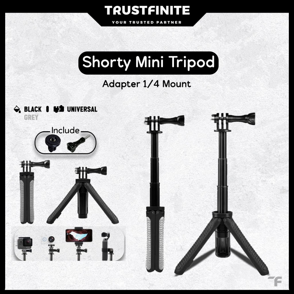 Shorty Mini Extension Tripod GoPro Insta360 Akaso DJI Osmo Action Brica BPro DJI Osmo Pocket