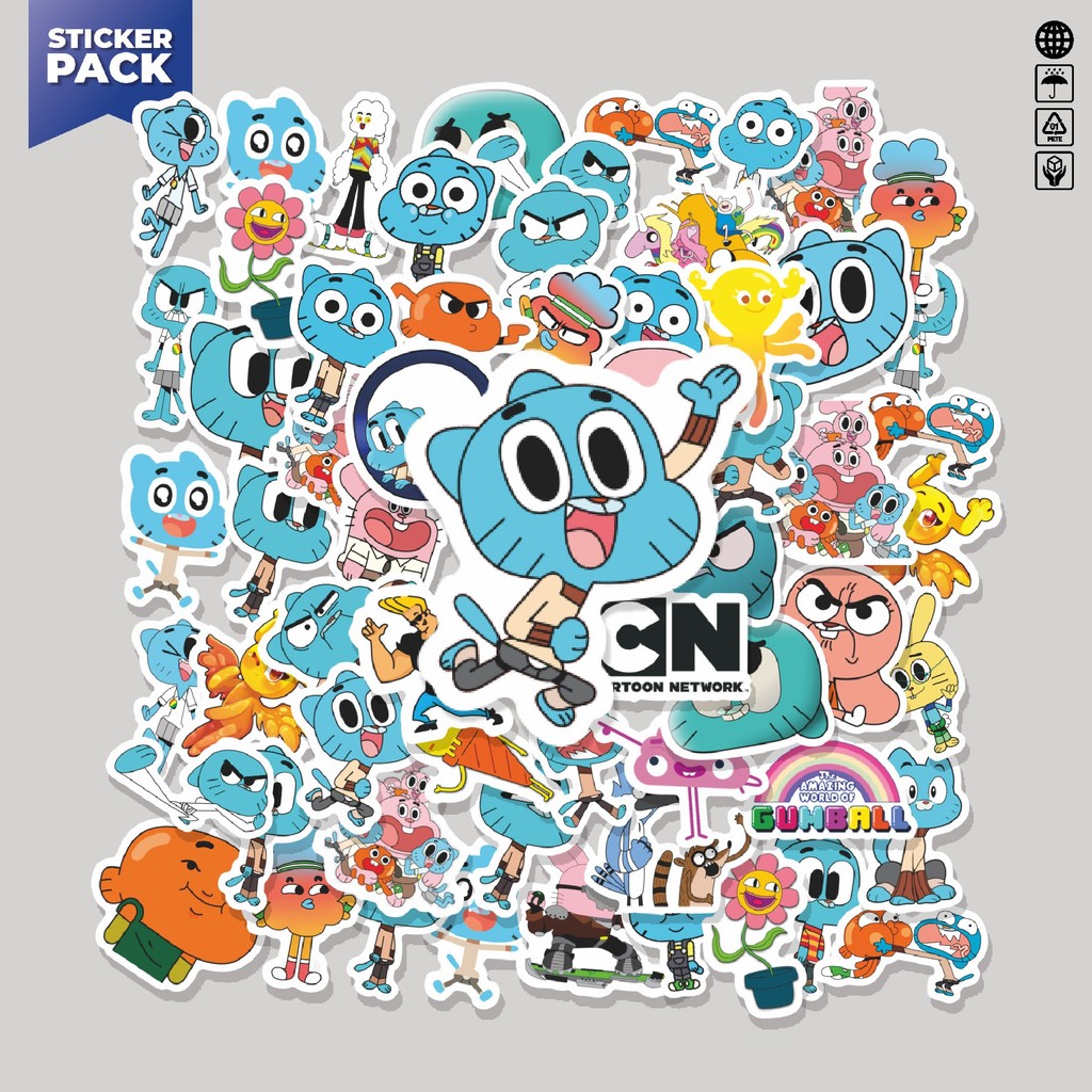 

[100PCS]Stiker Pack Sticker Kartun The Amazing World of Gumball Aesthetic Vinyl Anti Air Dekorasi Sticker Laptop Buku Journal Koper Helm Casing HP Gitar Helm Skateboard