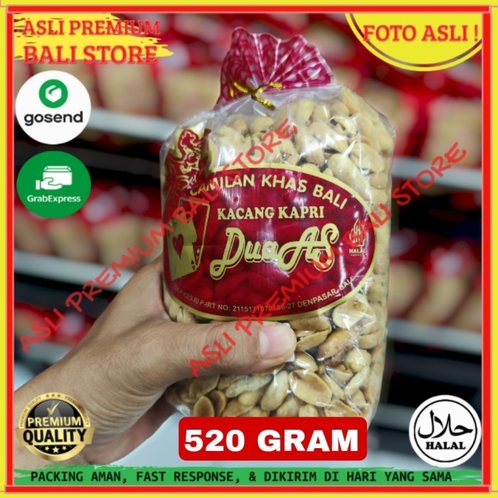 

OLEH OLEH MAKANAN CEMILAN CAMILAN SNACK KULINER KHAS ASLI ORI ORIGINAL BALI KACANG KAPRI DUA AS 520 GR GRAM