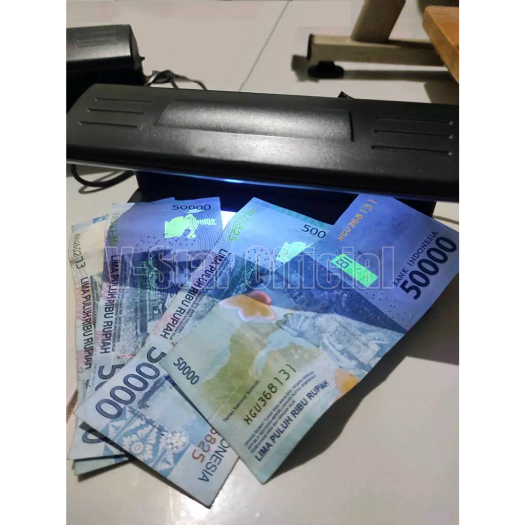 Mesin Cek Uang Asli Alat Deteksi Scan Lampu Menghitung Duit Palsu Kasir EDC BRIlink Ultraviolet