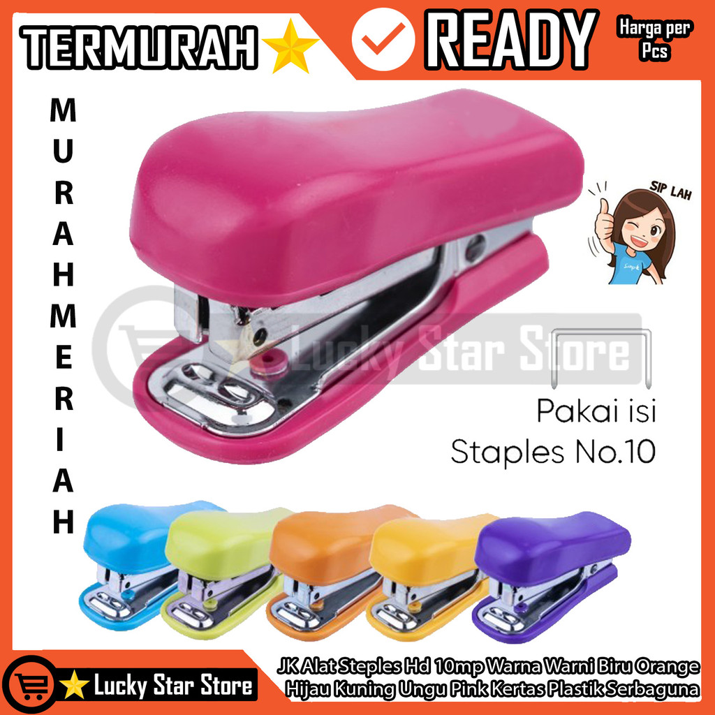 

JK Alat Steples Staples Stapler Necis Jepretan Hd 10mp Satuan Steples Staples Stapler Stepler Jepretan Hekter Necis Kokot Kukut Benda Pemaut Mini Kecil Warna Warni Ungu Pink Hijau XNDL Kuning Hijau Orange