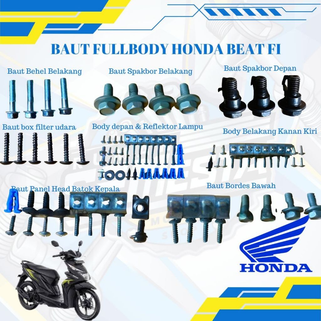 Baut Fullbody Beat 2016-2019/Baut Motor Beat/Baut Motor Honda