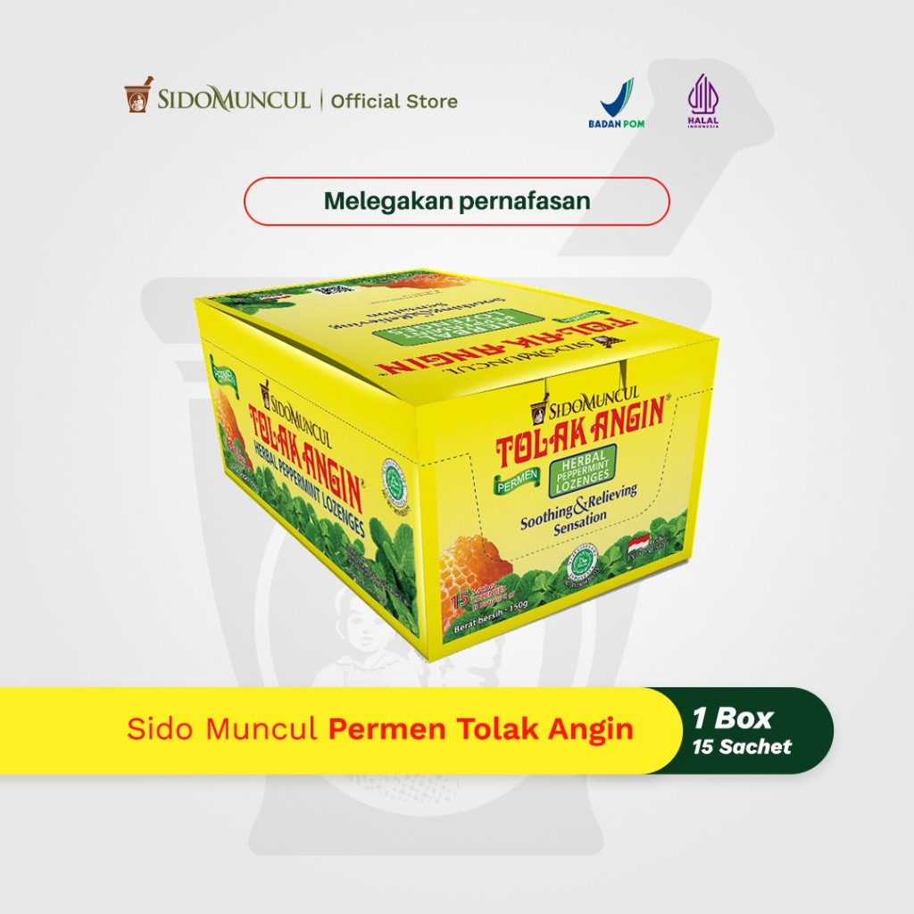 

Sido Muncul Permen Tolak Angin isi 15 pcs 150gr - Permen Melegakan Pernafasan