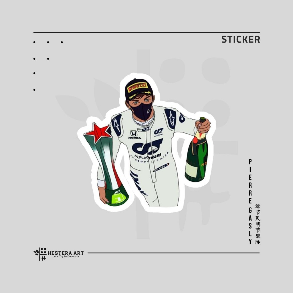 

Stiker Formula 1 F1 Sticker Vinyl Doff Laminasi | Pierre Gasly