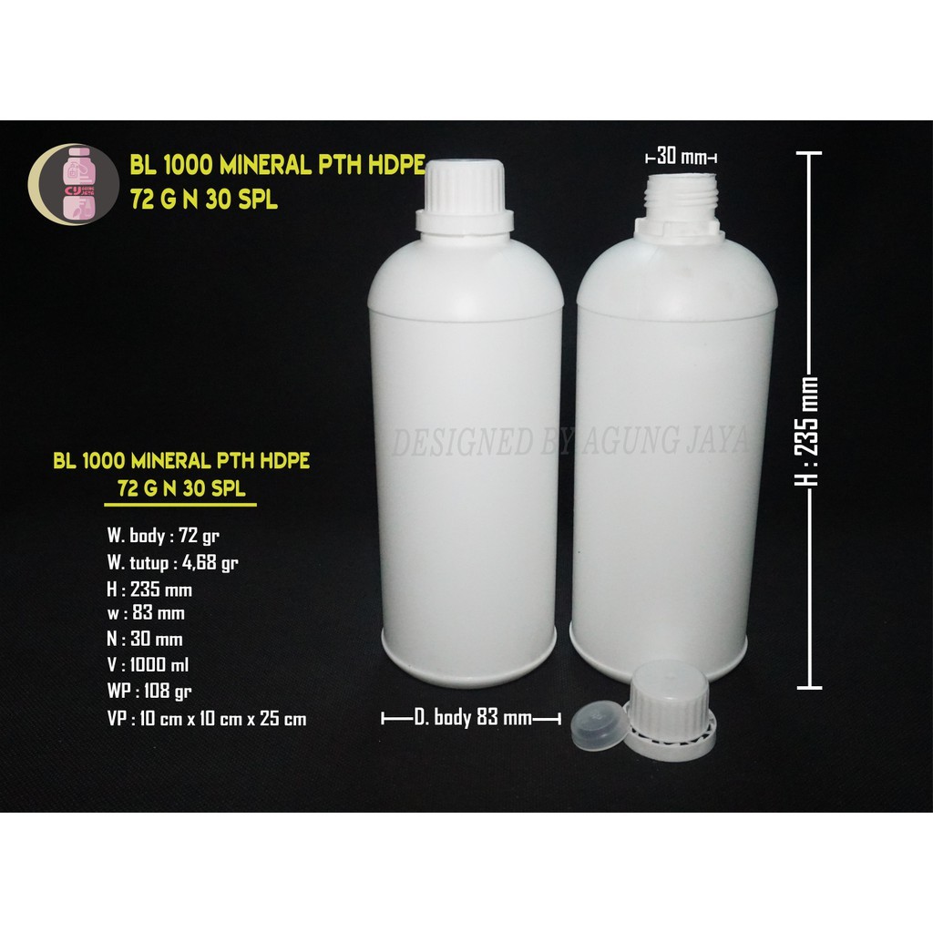 Botol 1 L Hdpe/Botol Agro/ Botol Pupuk/Botol Petisida/Empty Bottles/Yk