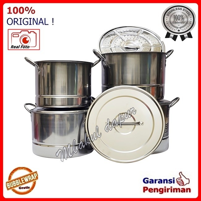 Panci Stainless Tinggi Plus Steamer Panci Liwet Nasi Dandang Kukus  Nasi Stockpot  StainlessCO