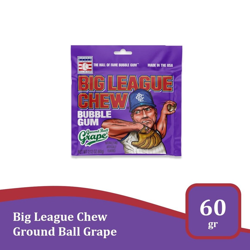 

Big League Chew Bubble Gum Grape 2.12 Oz - permen karet import USA
