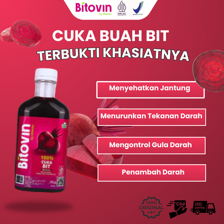 

Cuka Buat Bit Bitovin Sehatkan Jantung Turunkan Tekanan Darah Halal BPOM COD 1 Botol 300ml