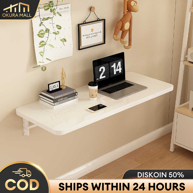 Meja Lipat Dinding Meja Lipat Portable Meja Belajar Minimalis Meja Tempel Laptop Kerja Estetik Ambal