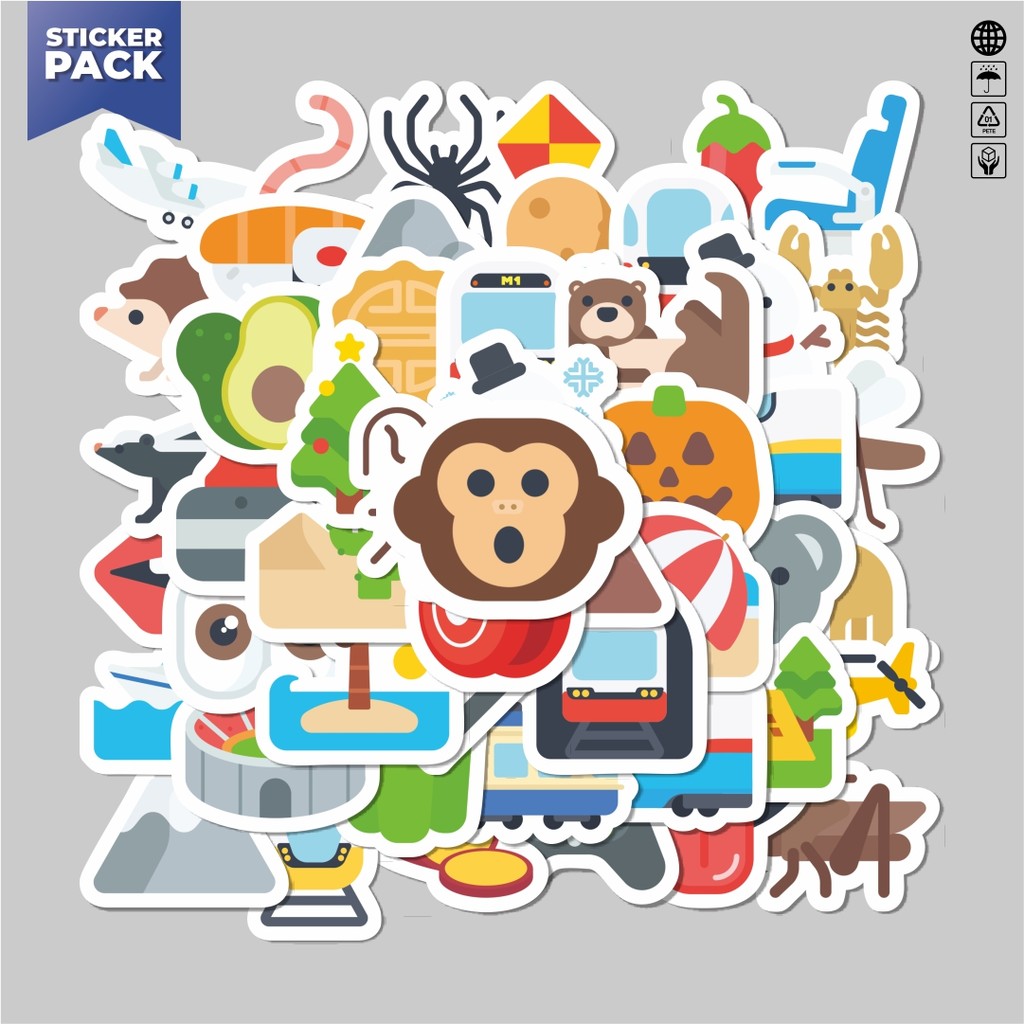 

[100PCS]Stiker Pack Stiker Meme Emoji Kartun Aesthetic Vinyl Anti Air Dekorasi Sticker Laptop Buku Journal Koper Helm Casing HP Gitar Helm Skateboard