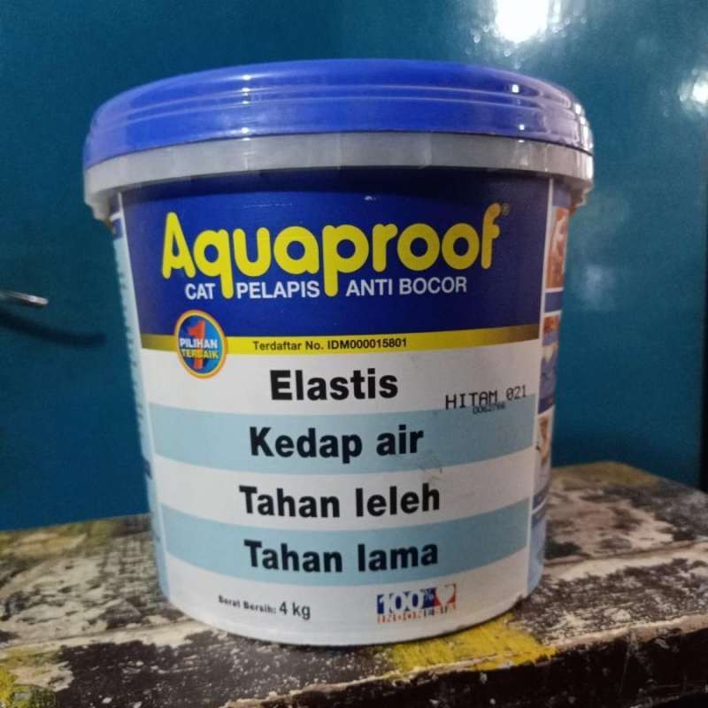 Aquaproof 021 Hitam, cat pelapis anti bocor kemasan 4 kg (galon)
