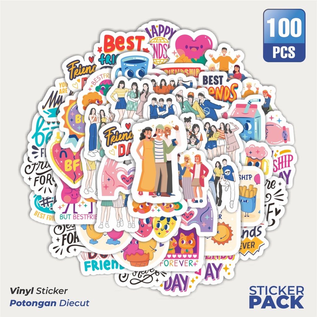 

Stiker Vinyl Stiker Persahabatan Aesthetic Waterproof Aesthetic- Untuk Laptop, Motor, dan Helm - Paper Stationery Pack