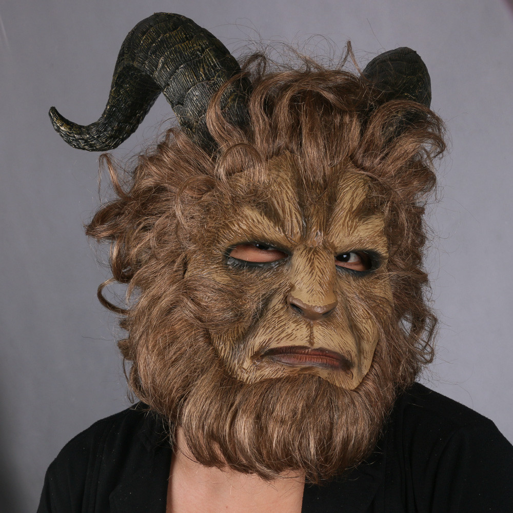 2017 Hot Movie Beauty and the Beast Adam Prince Mask Cosplay Horror Mask Latex Lion Helmet Halloween