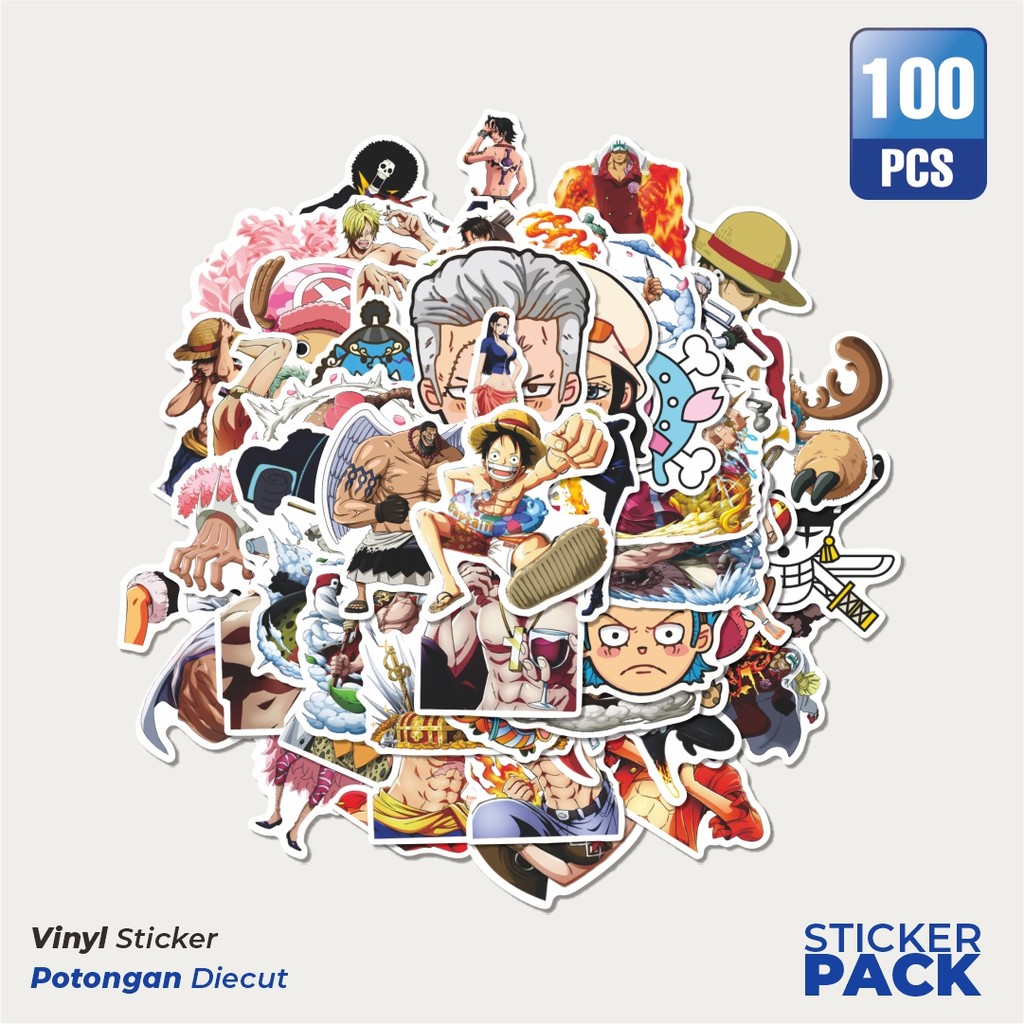

Stiker Vinyl Stiker Anime One Piece Sticker Waterproof Aesthetic- Untuk Laptop, Motor, dan Helm - Paper Stationery Pack