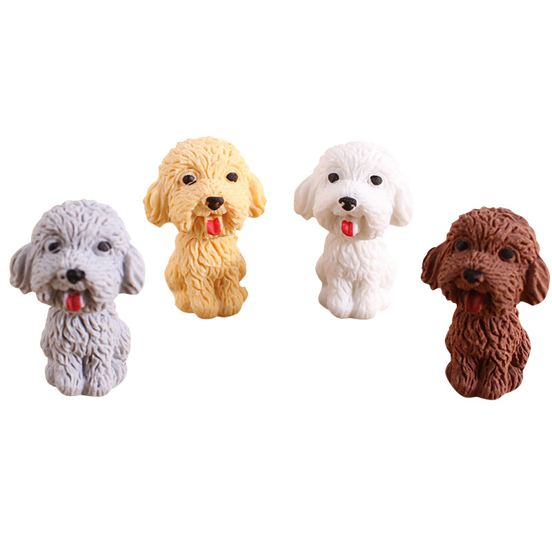 

4pcs/lot Cute Mini Dog Eraser Cartoon Animals Pet Rubber Eraser Stationery School Supplies Kids Gifts