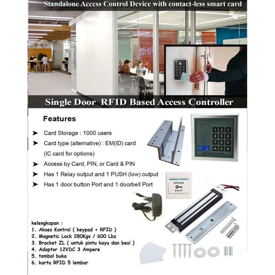 

NG PAKET ACCESS CONTROL AKSES KONTROL PINTU / ACCESS DOOR RFID SIAP PAKAING