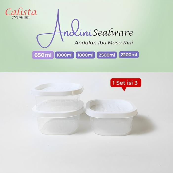 

[CALISTA] ANDINI TOPLES PLASTIK CEMILAN FOOD CONTAINER MULTIFUNGSI - 650ML (3 PCS)