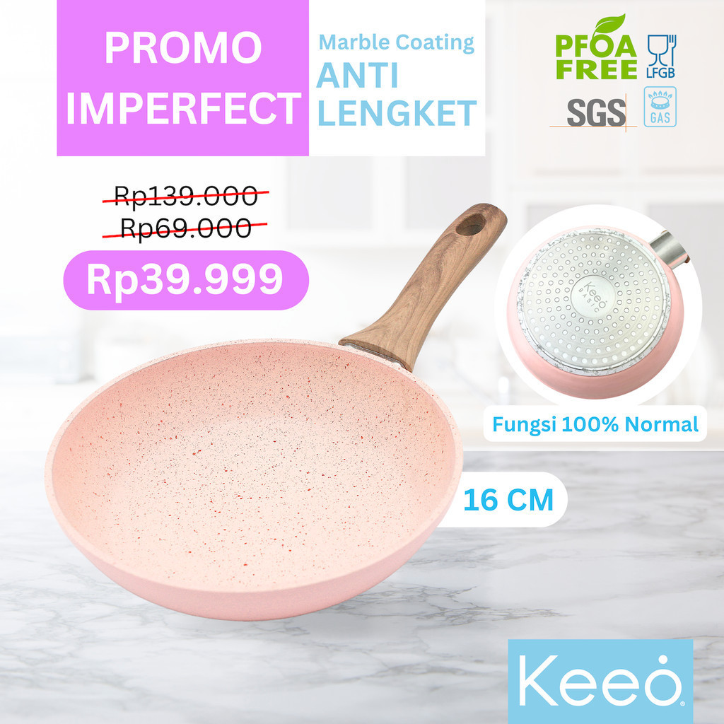 [IMPERFECT] Keeo Wajan Penggorengan dan Panci Anti Lengket Marble Granit