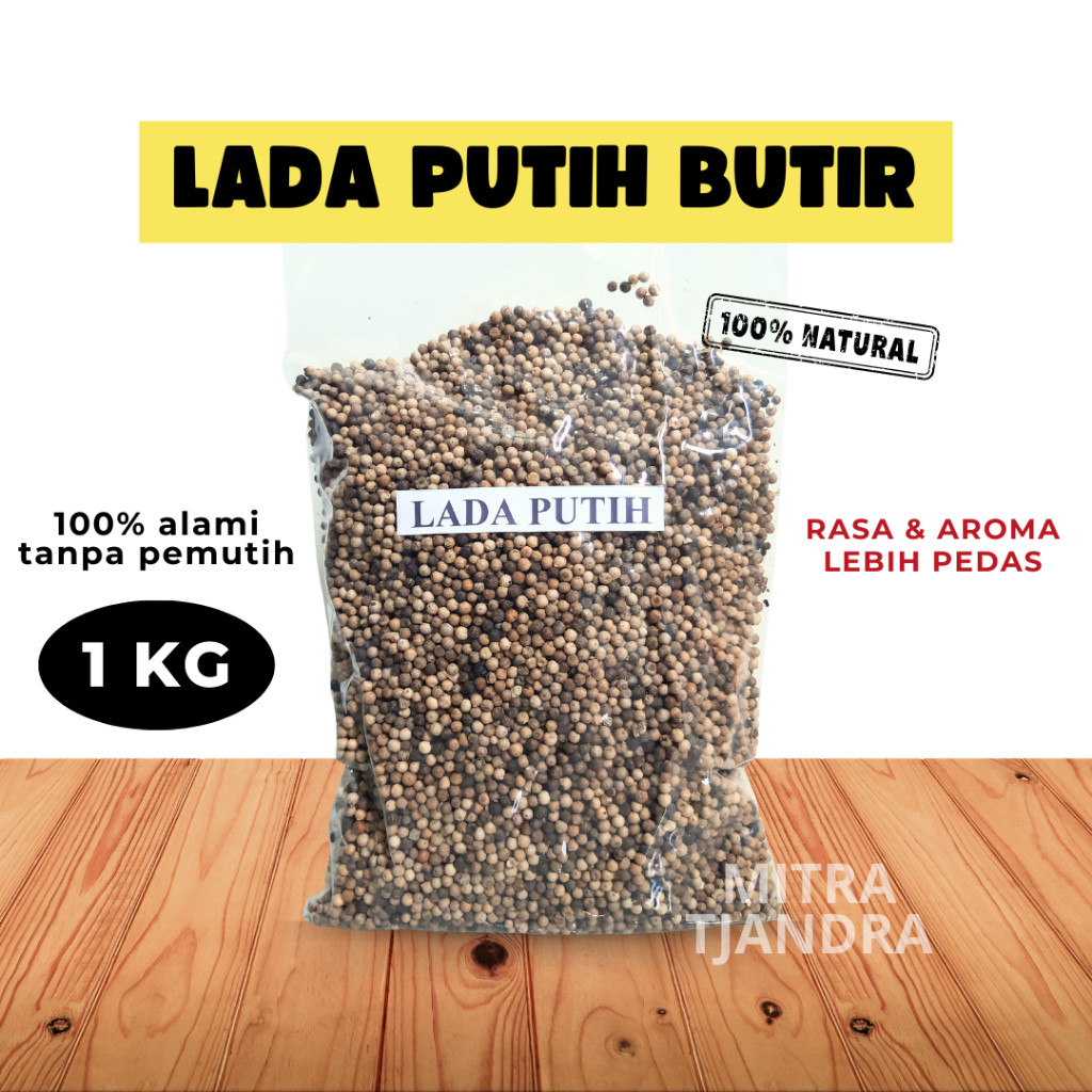 

Lada Putih Butir 1 Kg Yutakachi / Merica Putih Utuh Premium / Whole White Pepper / Bumbu Rempah Murni Alami / CV Mitra Tjandra Sukses