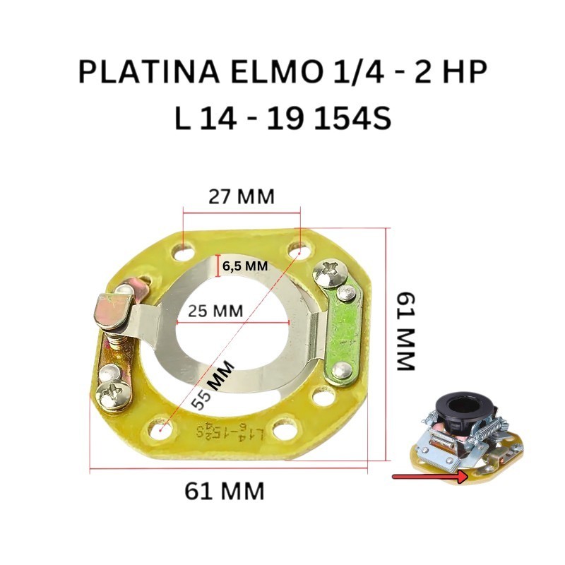 Platina Elektro Motor Dinamo 1/4 Hp - 2 Hp