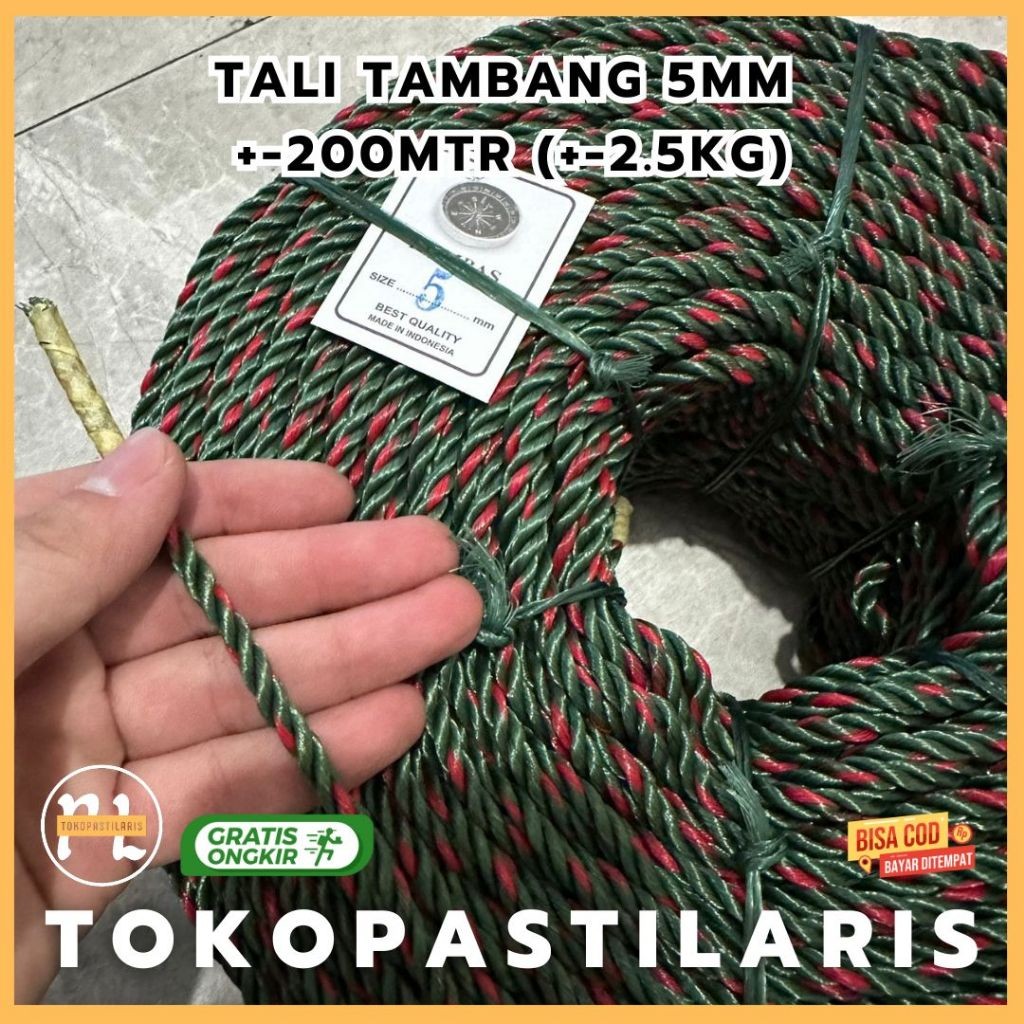 

Tali Tambang 5mm / Tambang PE 5mm MURAH +/- 200 METER