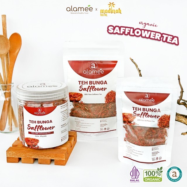 

ALAMEE Teh Bunga Safflower Herbal Tea Original Organik Alami Siap Seduh Minum Minuman Sehat Organic madinah