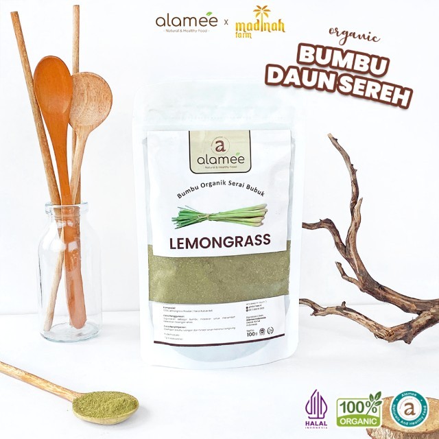 

ALAMEE Sereh Bubuk Lemongrass Powder Bumbu Dapur Organik Serai Murni Asli Tanpa Campuran 100g madinah
