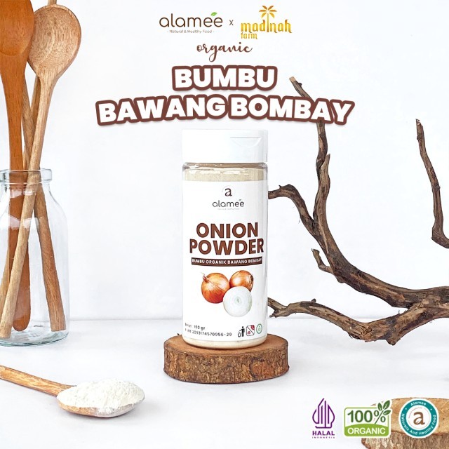 

ALAMEE Bawang Bombay Bubuk Onion Powder Ground Spice Bumbu Bombai Dapur Organik Tanpa Campuran 100gr madinah