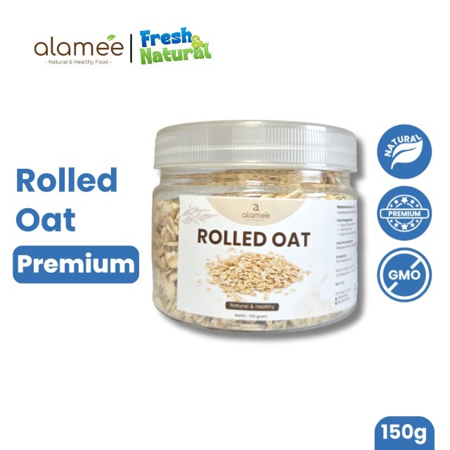 

ALAMEE Rolled Oat Gandum Utuh Kasar oatmeal wholegrain Natural Premium Alami Oatmeal Instan 150gr fresh and natural