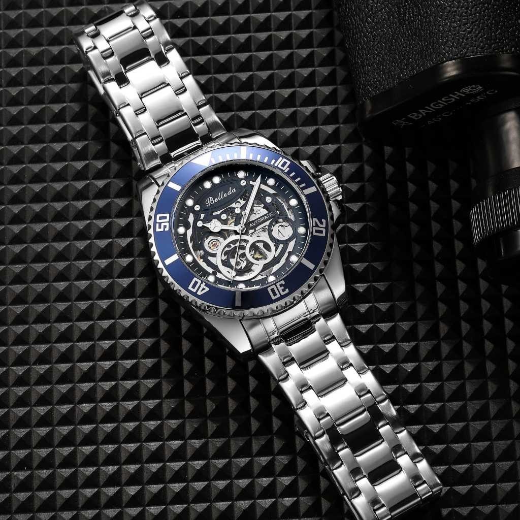 JAM TANGAN ORIGINAL AUTOMATIC BELLEDA 9479 RANTAI JAM TANGAN STAINLESS STEEL