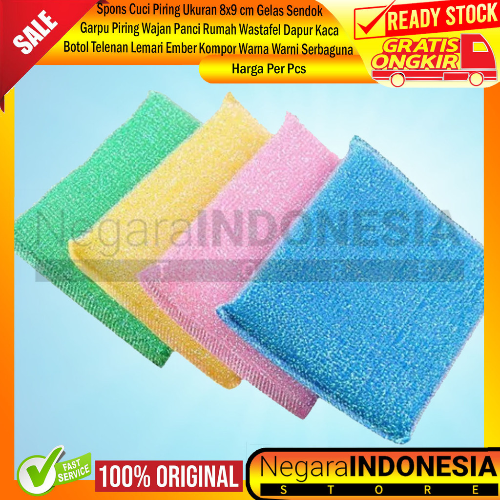 Spons Cuci Piring Ukuran 8x9 Cm Wajan Sabut Kain Serbet Ember Botol Talenan Lemari Tempat Nampan Sar