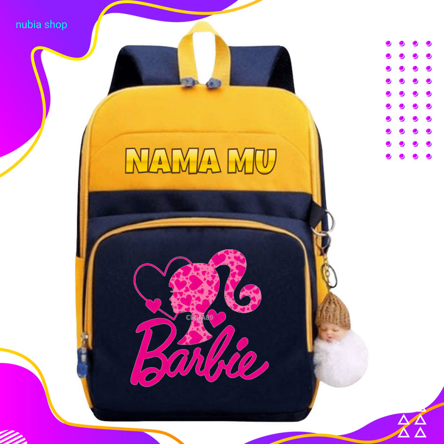 nubia Tas Ransel Anak Barbie Original Karakter Lucu Pink Stylish – Backpack Sekolah TK SD Cewek, Mua