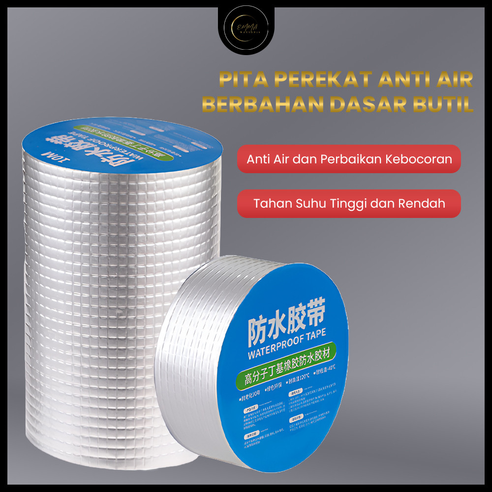 Lakban Aluminium Foil Butyl Waterproof Tape Ukuran Besar Anti Bocor