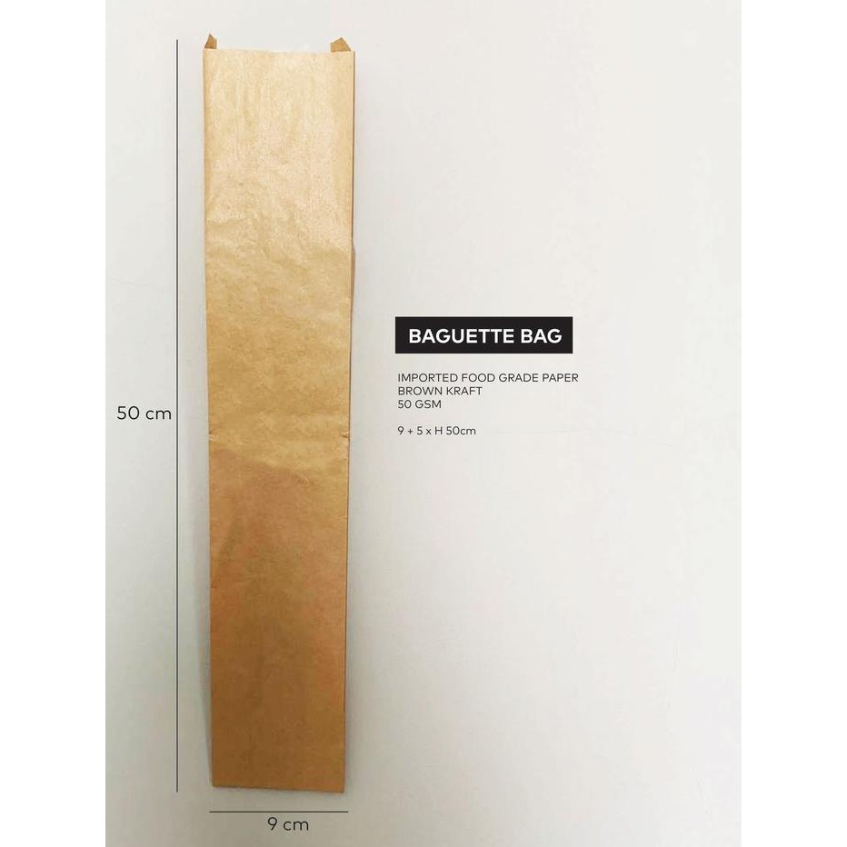 

Baguette Paper Bag Tall 50cm (250pcs) - Brown Kraft Food Grade