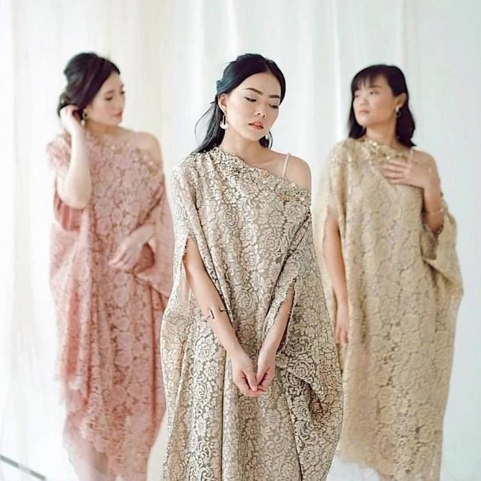 bahan brokat katun Fatmawati / kain blouse kebaya harga ½ meter - Hitam