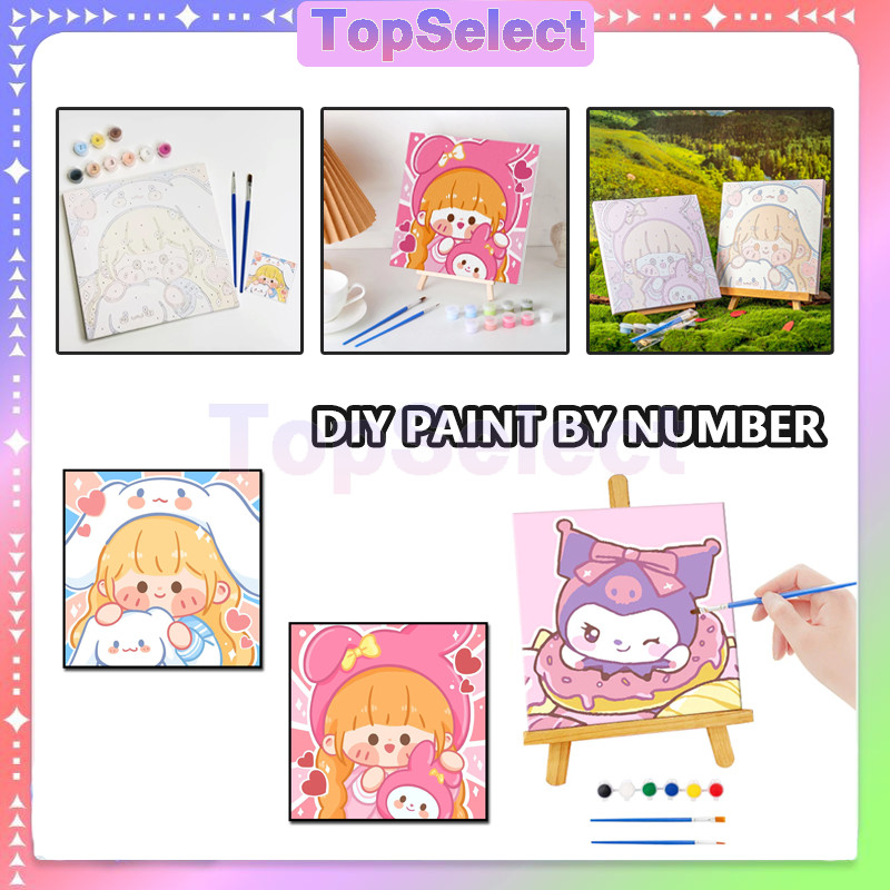 

DIY Paint By Number Sanrio Kartun Anak Melukis Anak DIY Paint By Number Set