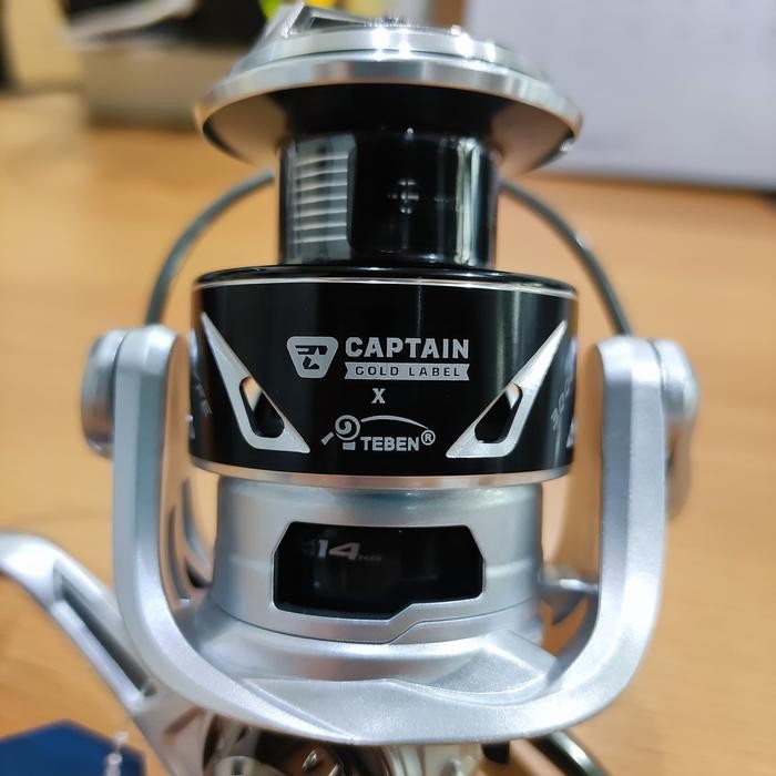 Reel Pancing, Reel Captain LYFE G0LD Label X Teben 2000 3000 4000 6000, Warna Silver dan Gunsmoke Ik