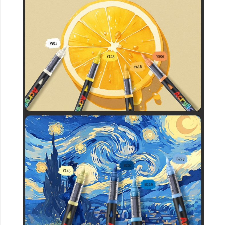 

D3W! Grasp Spidol Akrilik 60 Warna - Marker Anak Aman Warna Tidak Pudar & Bisa Ditumpuk