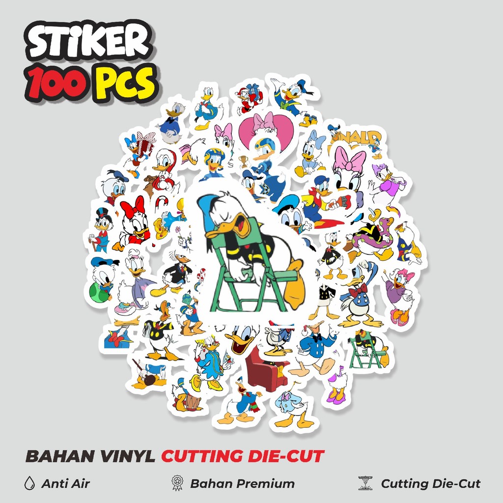 

Terbaru! 50 pcs Stiker Kartun Donal Duck atau Donal Bebek Dekorasi Lucu Kreatif untuk Notebook, Skateboard, HP