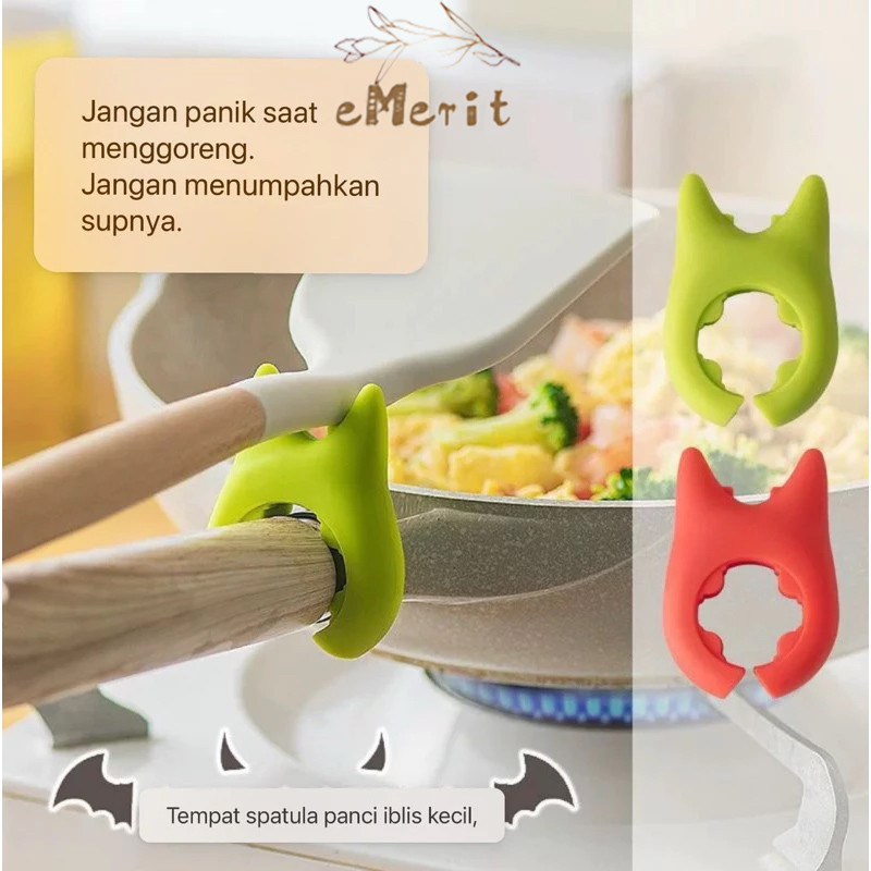 

Spatula Holder Sandaran Penahan Spatula Dan Tutup Panci / Spatula Holder / Tempat Spatula /Capitan Gagang Panci / Penahan Tutup Panci