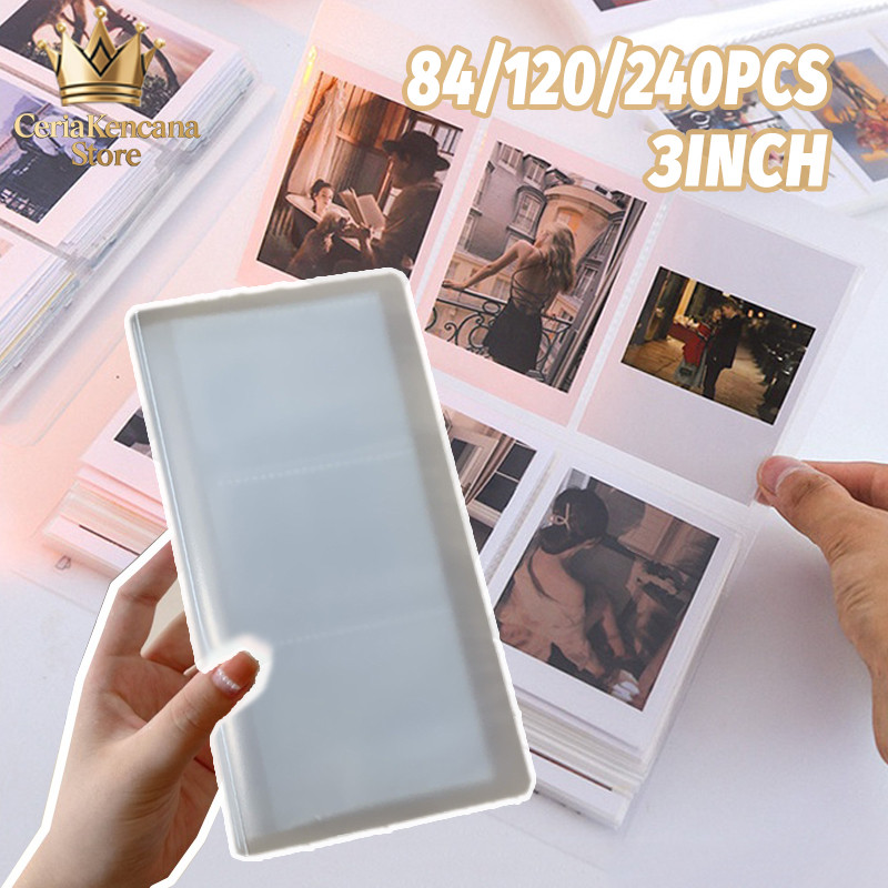 Album Foto Polaroid Album Foto Kartu Pos Bahan Plastik Transparan 3 Slot 84/120/240