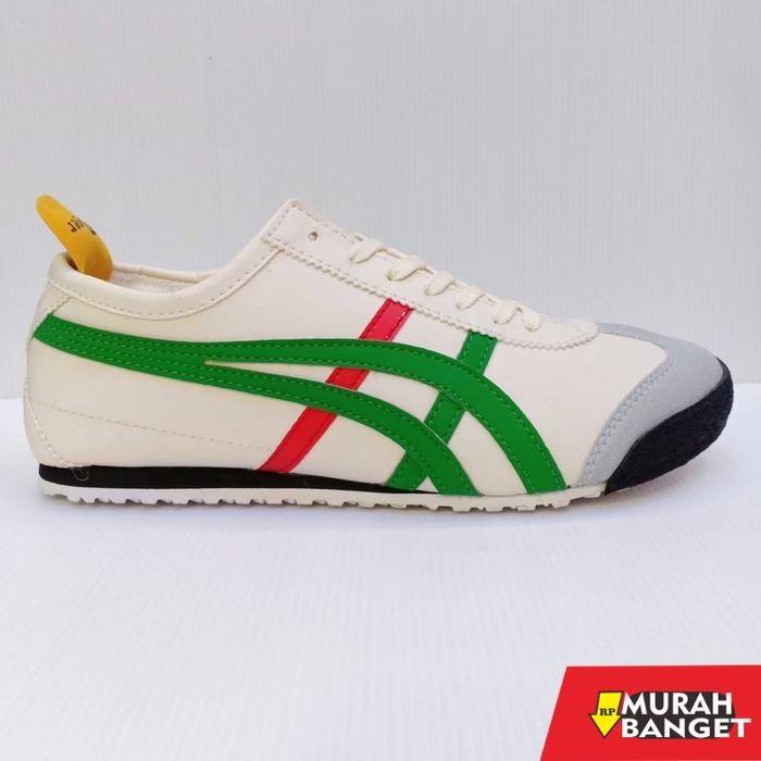 SEPATU SNEAKERS PRIA WANITA ONIT TALI IMPORT BEST SELLER FULL BLACK - Cream green red, 38