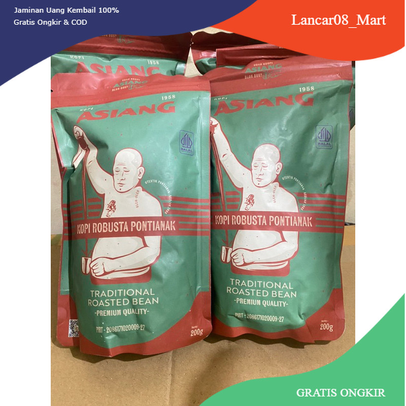 

【L-MART】BIG SALE!!! BIJI KOPI WARKOP ASIANG KHAS PONTIANAK KOPI ASIANG KOPI LEGENDARIS KHUNTIEN KOPI ROBUSTA 200Gram