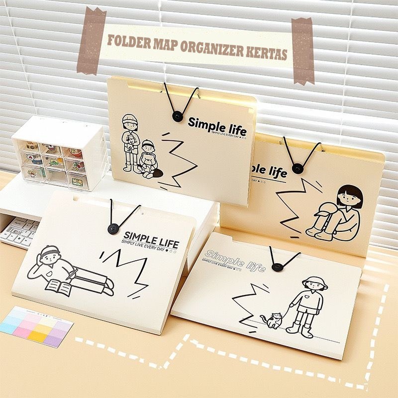 

davedesign #ST120 ORGANIZER KERTAS PREMIUM SLEEVE 5 PLY - 8PLY - 12PLY UKURAN A4 KARTUN KASUAL PENGUNCI KANCING MAP KERTAS PVC WATERPROOF DOKUMEN KEEPER KARTUN STATIONARY KOREA JEPANG FOLDER MAP KUALITAS IMPORT