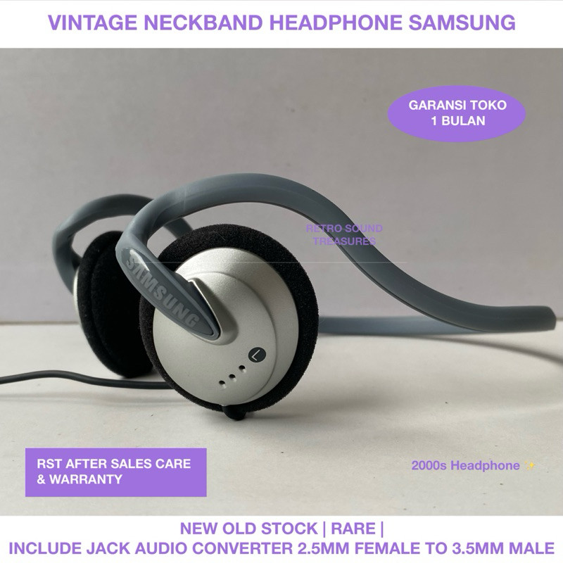 Vintage : Samsung Neckband Earphones/Headphones | NOS (Baru Stok Lama)
