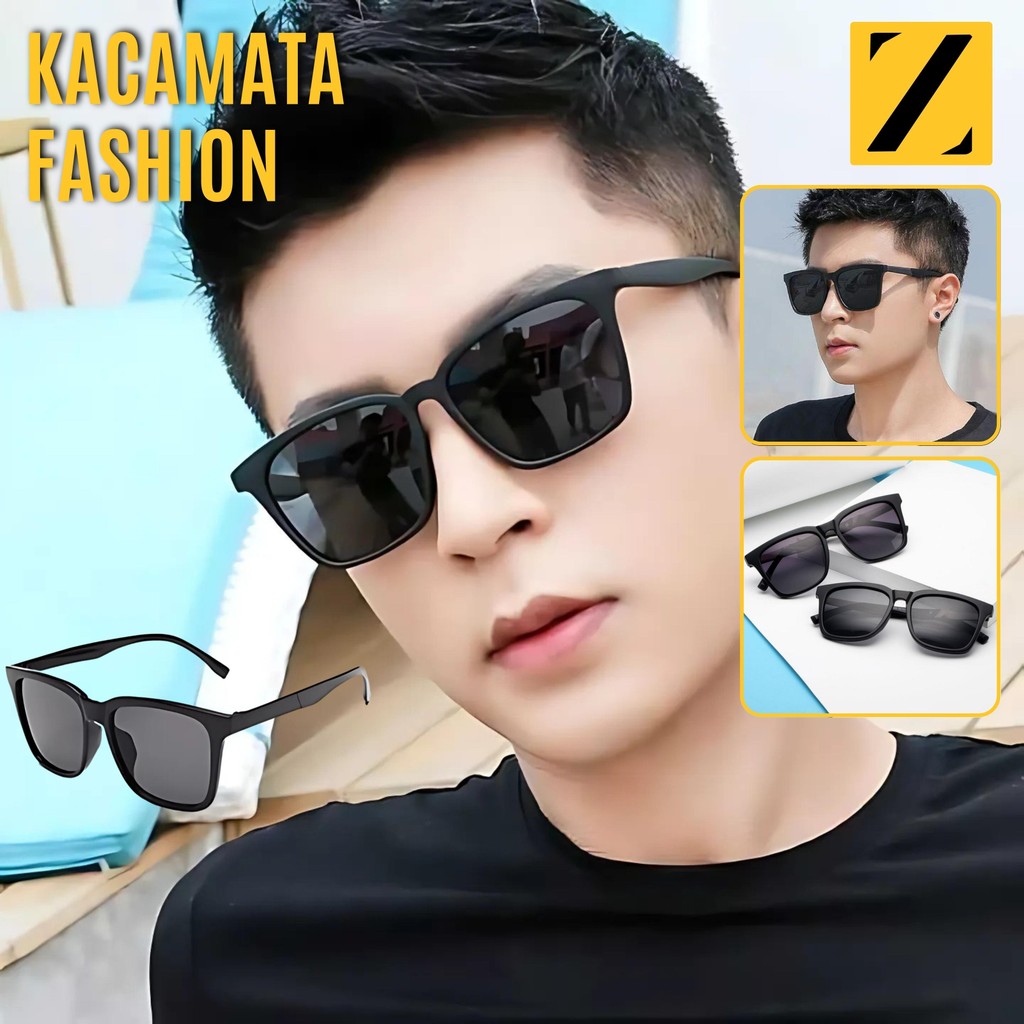 Kacamata Gaya Korea Fashion Trend Casual Hitam Sunglasses Retro Vintage Cewek Cowok Anti UV