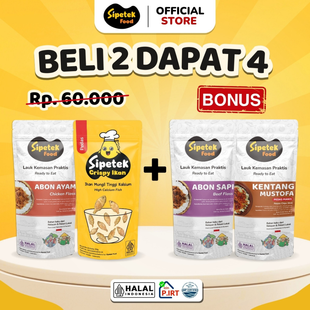 

NEW [BELI 2 DAPAT 4] Paket Super Hemat Lauk Praktis Best Seller Sipetek PREMIUM
